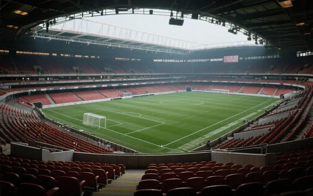 从看台俯瞰球场的视角示意，展示不同高度带来的观赛体验